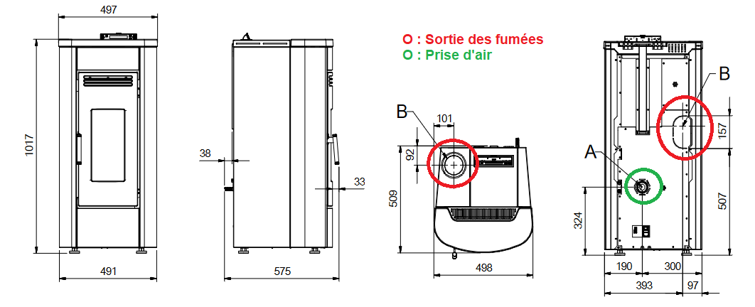 Stufa à granules - EXTRAFLAME Klaudia 5.0 EVO 8 kW