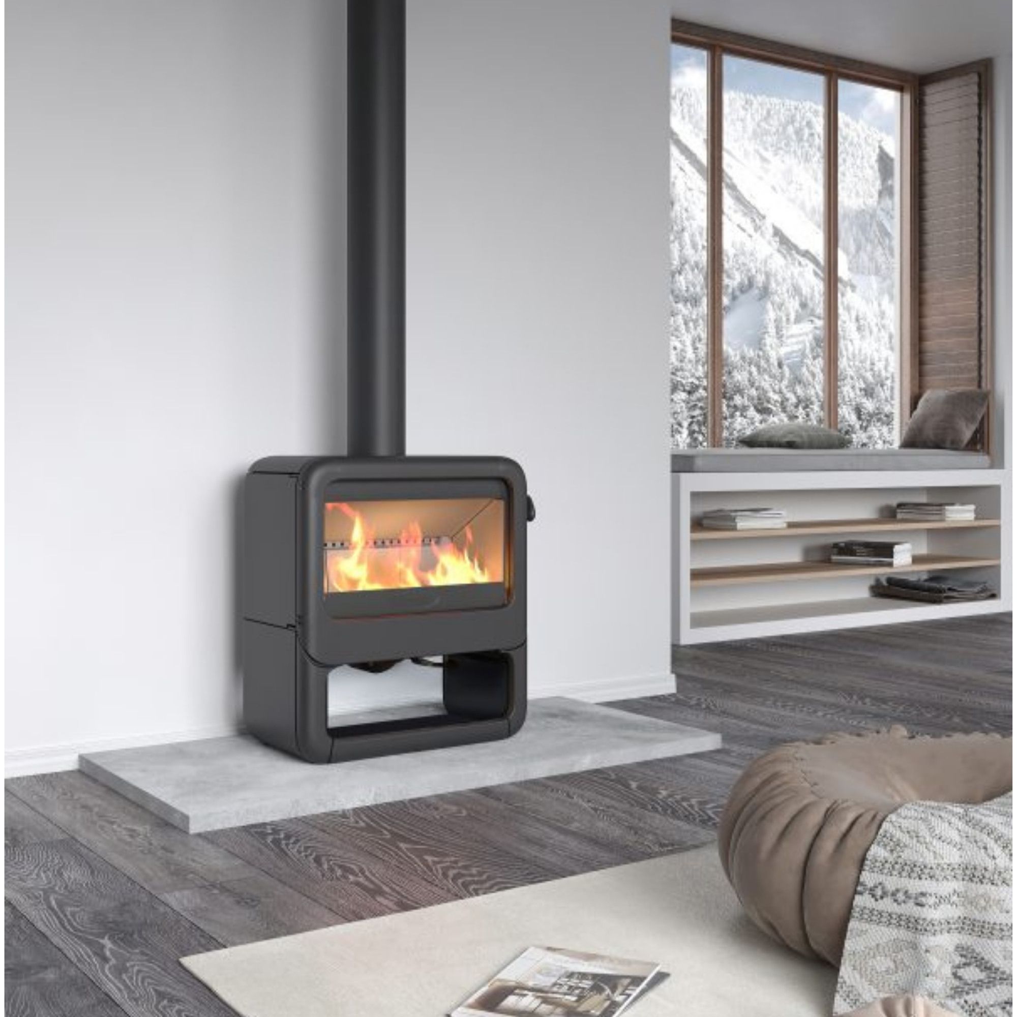 Stufa a legna en fonte raccordable - DOVRE Rock 350WB 7kW