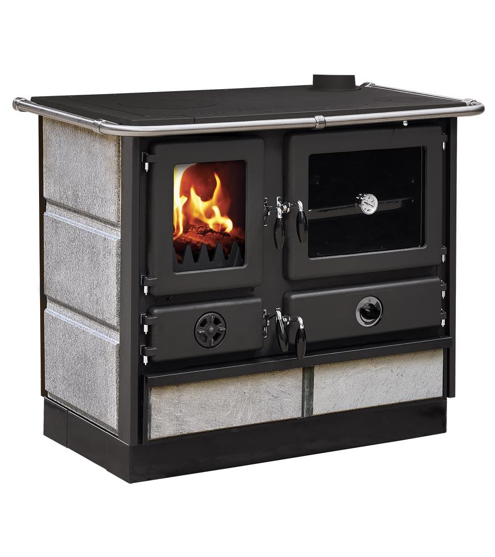 Thermo cuisinière à bois - INTERSTOVES Magnum Hydro SD pierre 14 kW