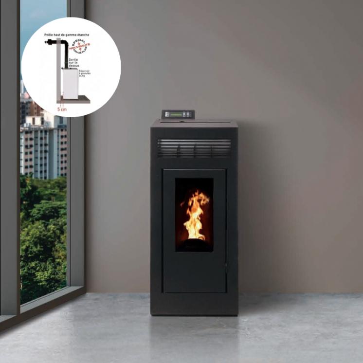 PACK : Stufa à granules étanche + Kit ventosa - INTERSTOVES Marina Concentrique 13 kW