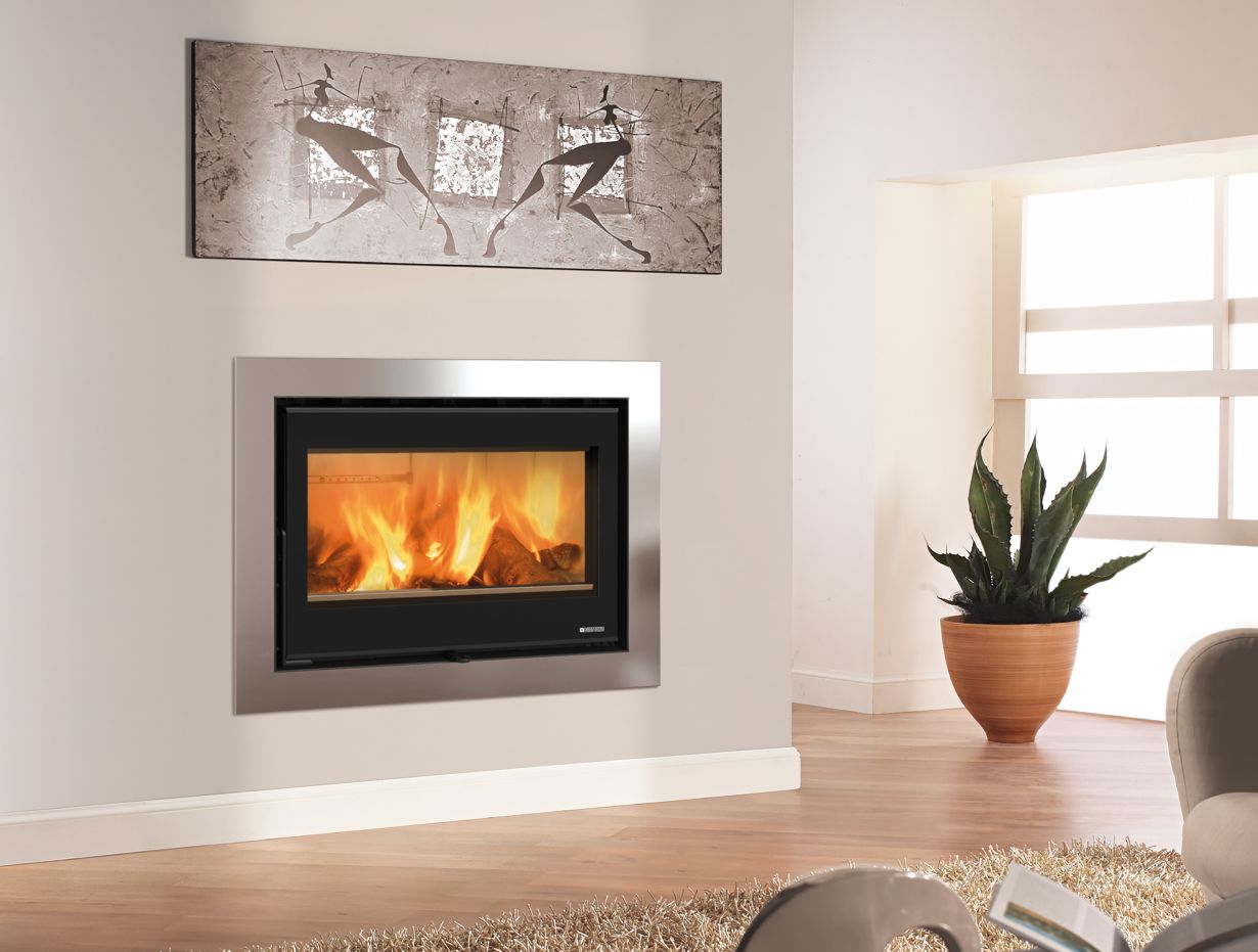 Inserto à bois raccordable - LA NORDICA Inserto 80 Wide.16 12.4 kW