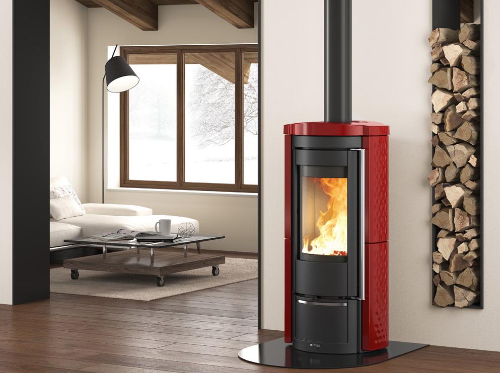 Stufa a legna en céramique raccordable - LA NORDICA Liu.16 Maiolica 7.5 kW