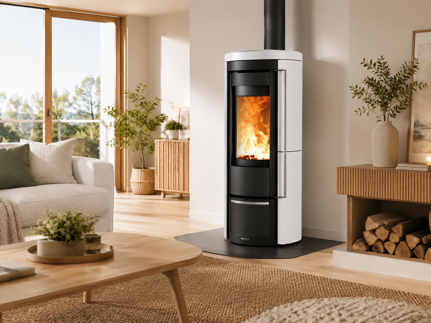 Stufa a legna en céramique raccordable - LA NORDICA Liu.16 Maiolica 7.5 kW