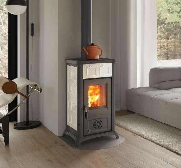 Stufa a legna en céramique - LA NORDICA Gemma Lean Ceramica 6 kW
