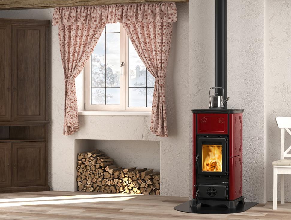 Stufa a legna raccordable en céramique - LA NORDICA Emiliana.165 6.5 kW