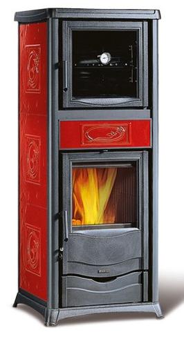 Stufa a legna avec four raccordable - LA NORDICA Rossella Plus Forno.165 Ceramica 9.4 kW