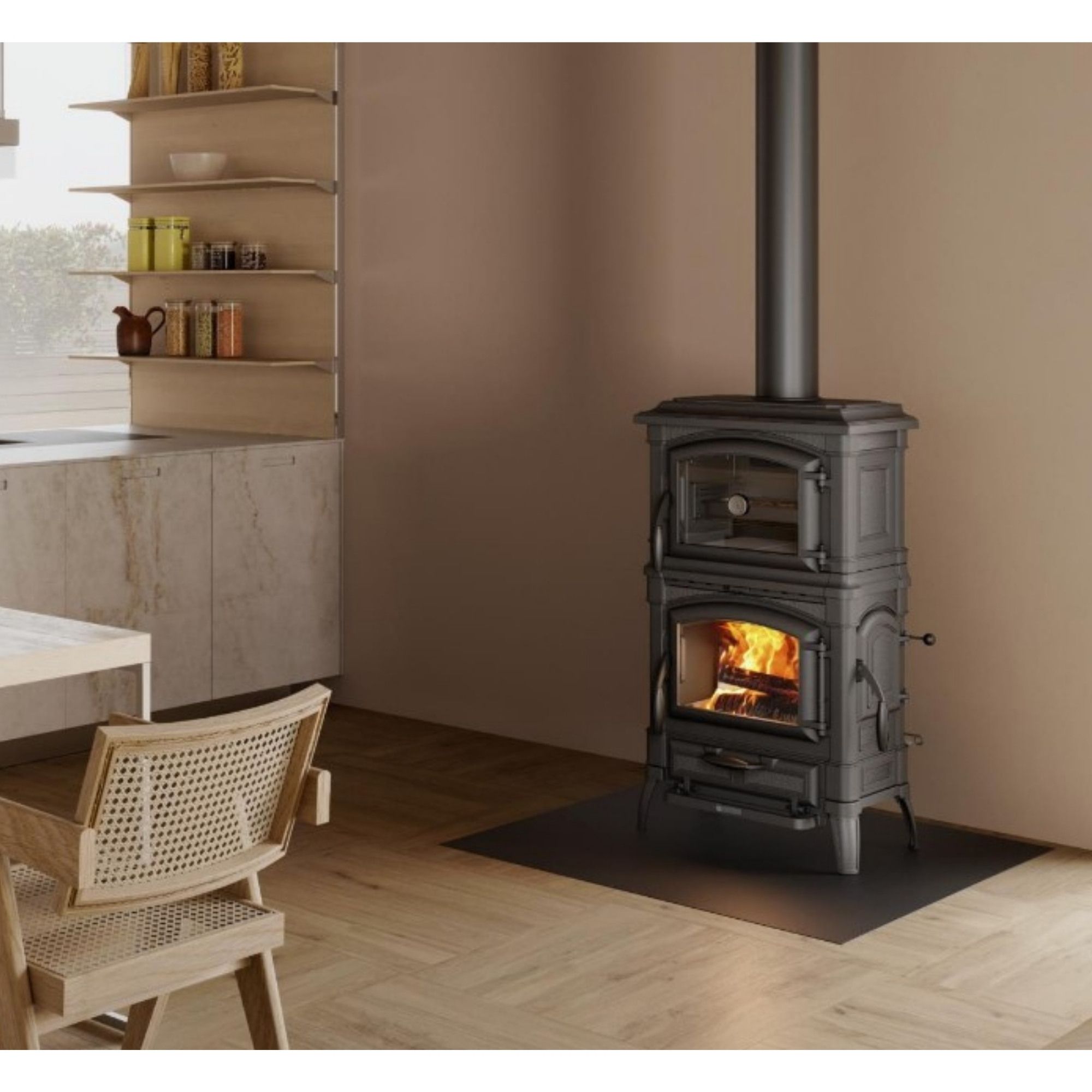 Stufa a legna en fonte avec four - LA NORDICA Isetta Forno 8.2 kW