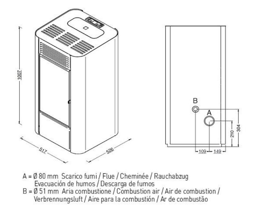 Stufa a pellet - PUNTO FUOCO Laila 12.5 kW