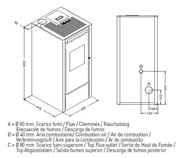 Stufa a pellet - PUNTO FUOCO Cinzia 9.9 kW