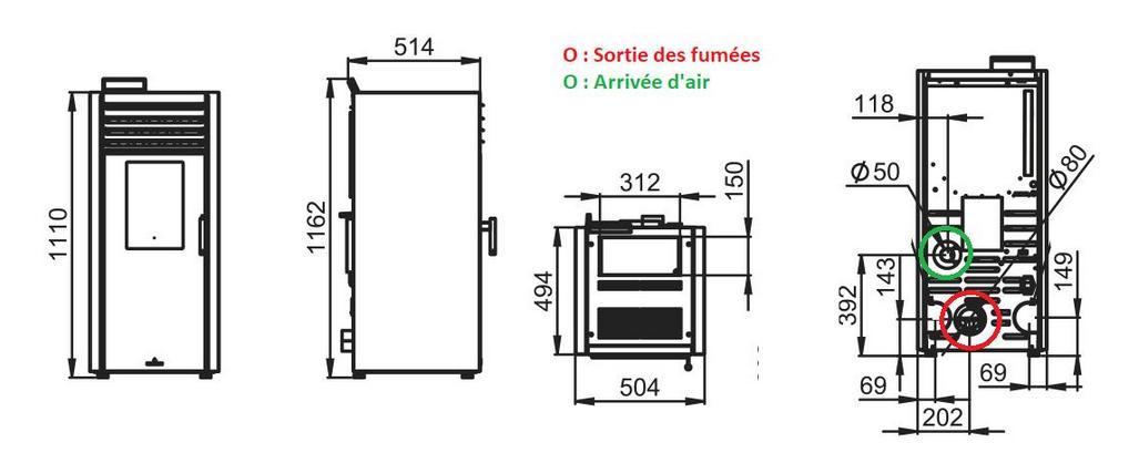 Stufa a pellet option canalisable - BRONPI Adel 13 kW