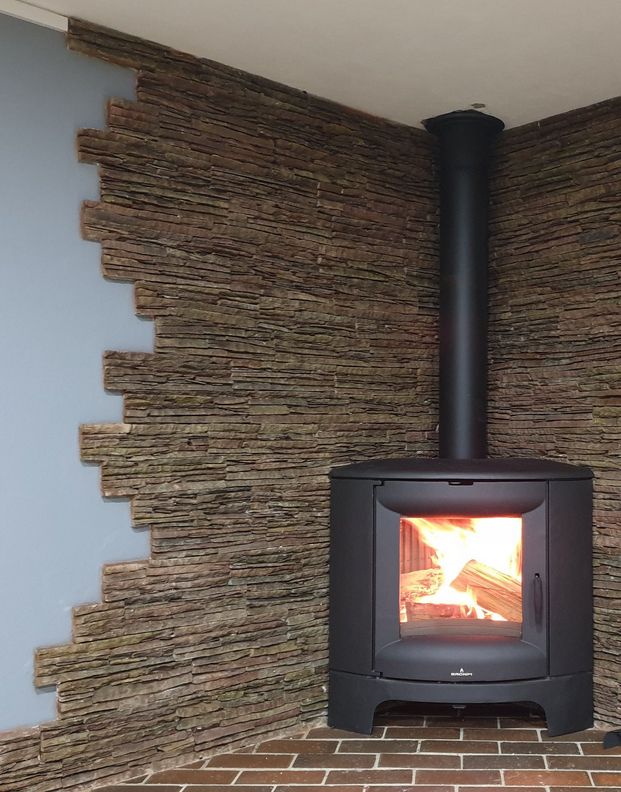 Stufa a legna d'angle en fonte - BRONPI Bremen 12 kW