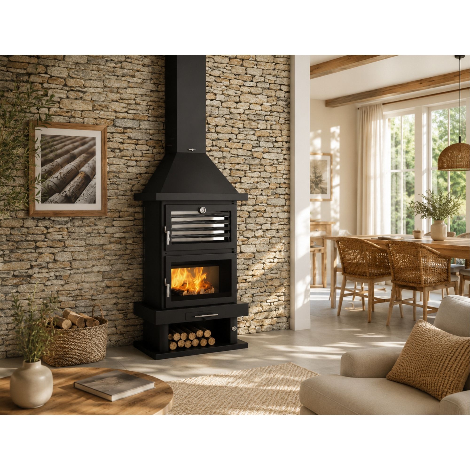 Stufa a legna cheminée avec four - FIREMATIC Lincoln 13.8 kW