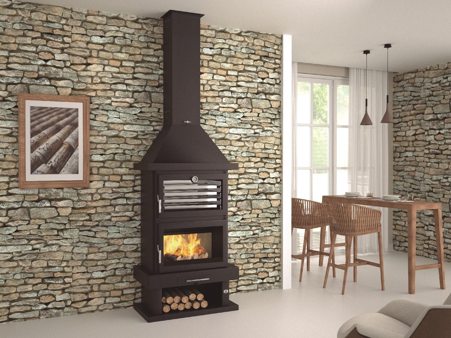 Stufa a legna cheminée avec four - FIREMATIC Lincoln 13.8 kW