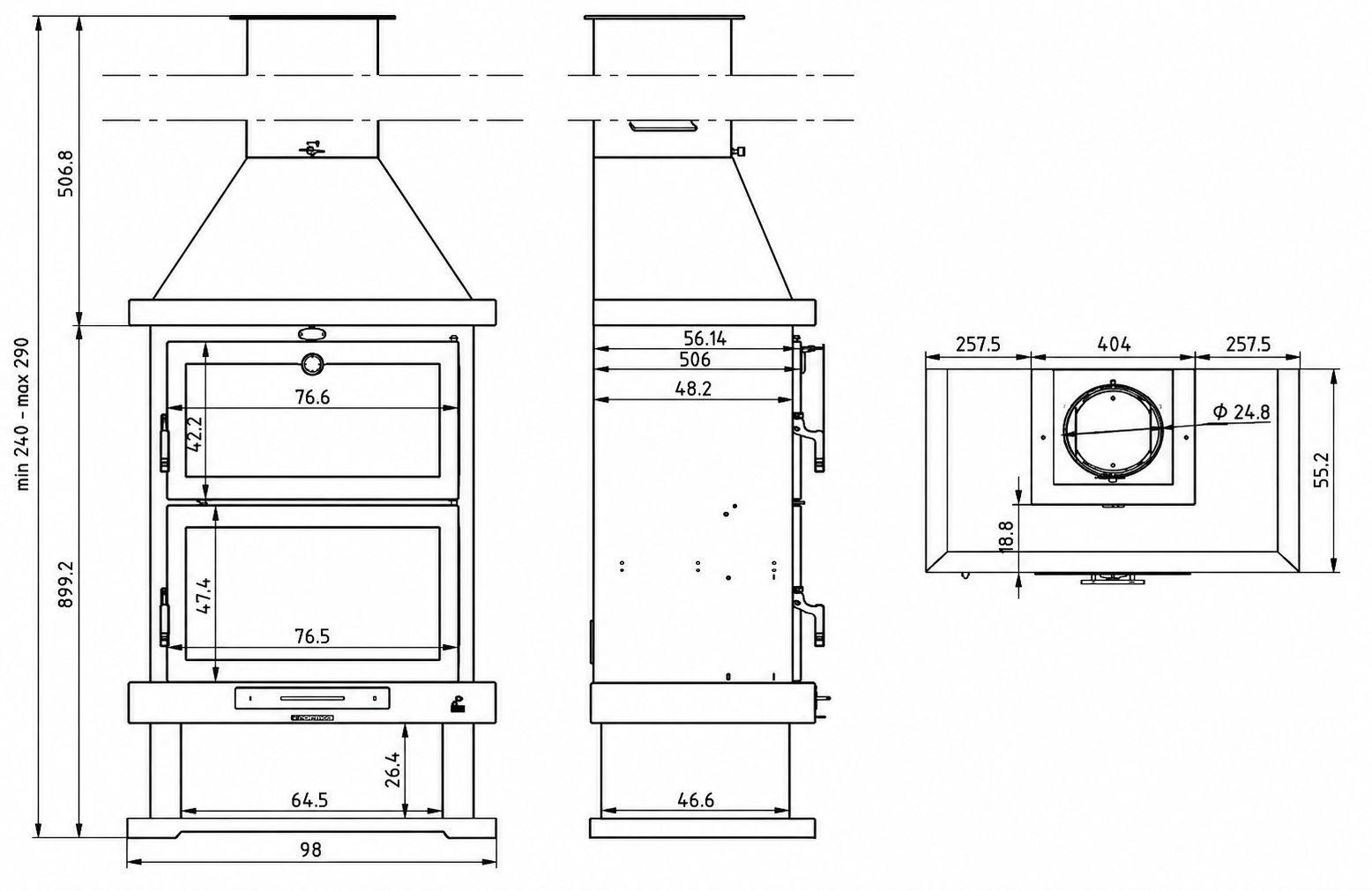 Stufa a legna cheminée avec four - FIREMATIC Lincoln 13.8 kW