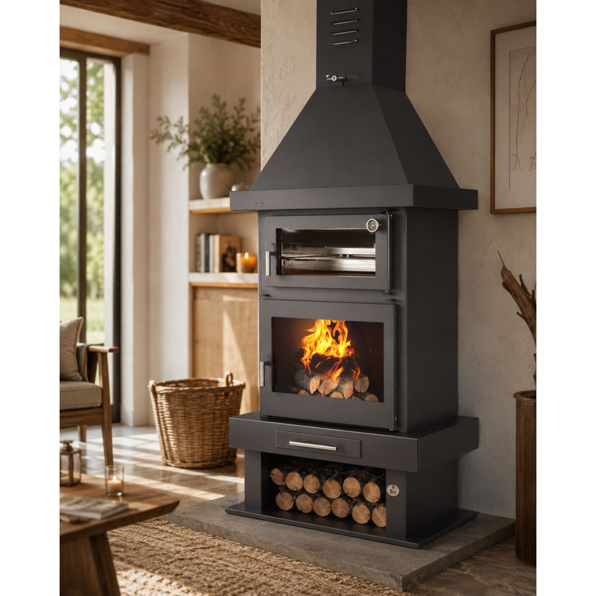 Stufa a legna cheminée avec four - FIREMATIC Phoenix 10.9 kW