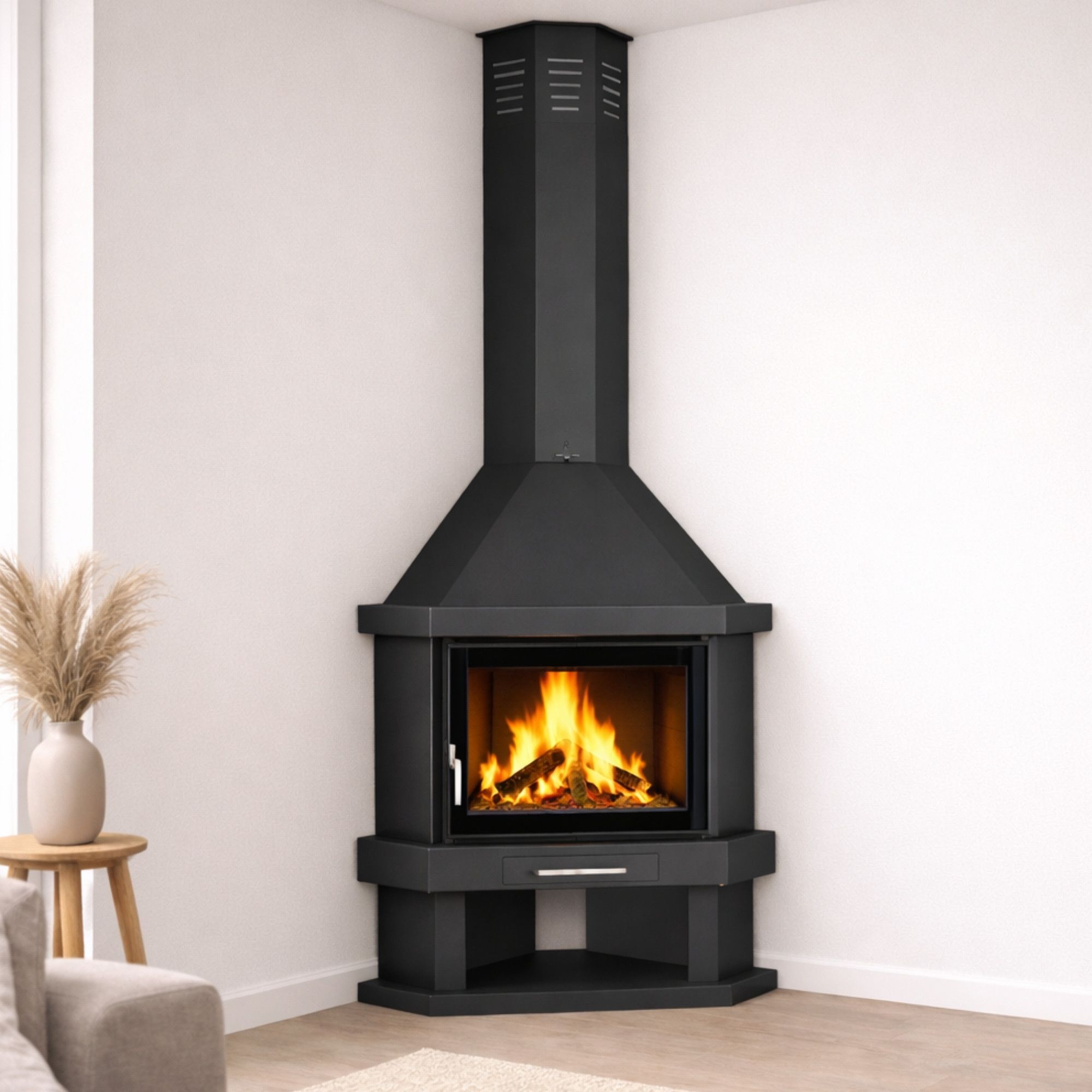Stufa a legna cheminée d'angle - FIREMATIC Arizona 10.9 kW