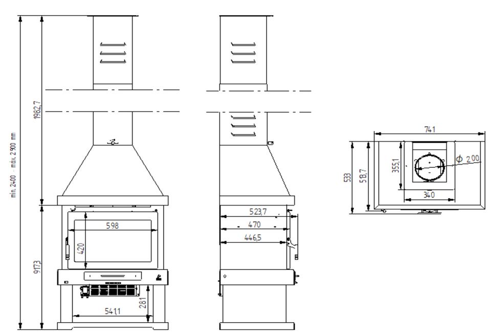 Stufa a legna ventilé cheminée - FIREMATIC Colorado 10.9 kW