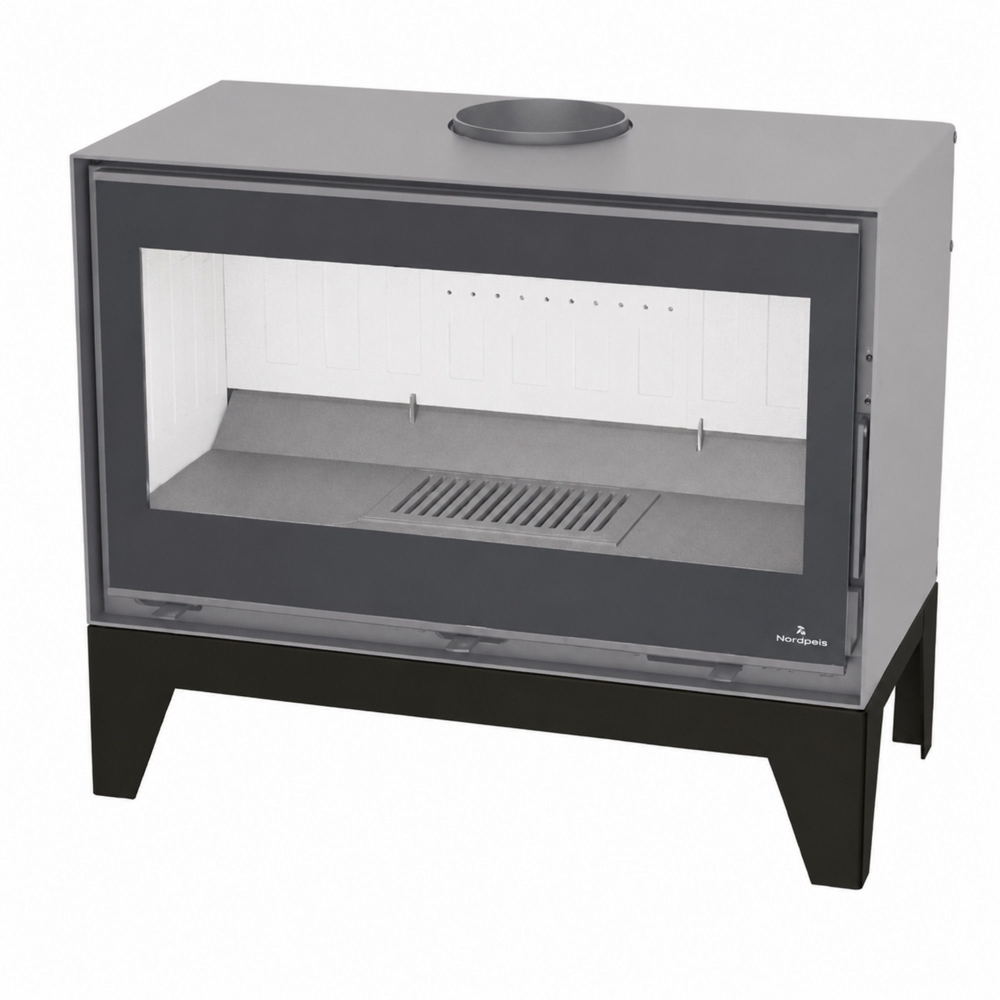 Stufa a legna 2 vitres avec range bûches - BRONPI Cairo 90-D Box 13 kW