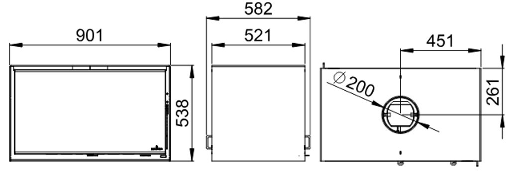 Stufa a legna 2 vitres avec range bûches - BRONPI Cairo 90-D Box 13 kW