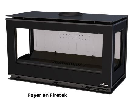 Stufa a legna moderne avec range bûches - BRONPI Cairo 903C Box 13 kW