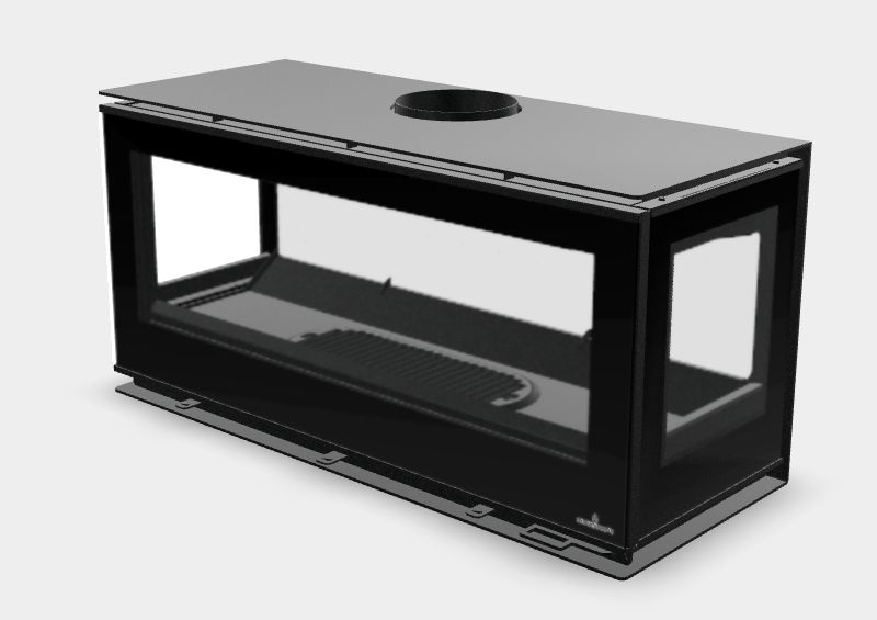 Stufa a legna moderne avec range bûches - BRONPI Cairo 1103C Box 13 kW