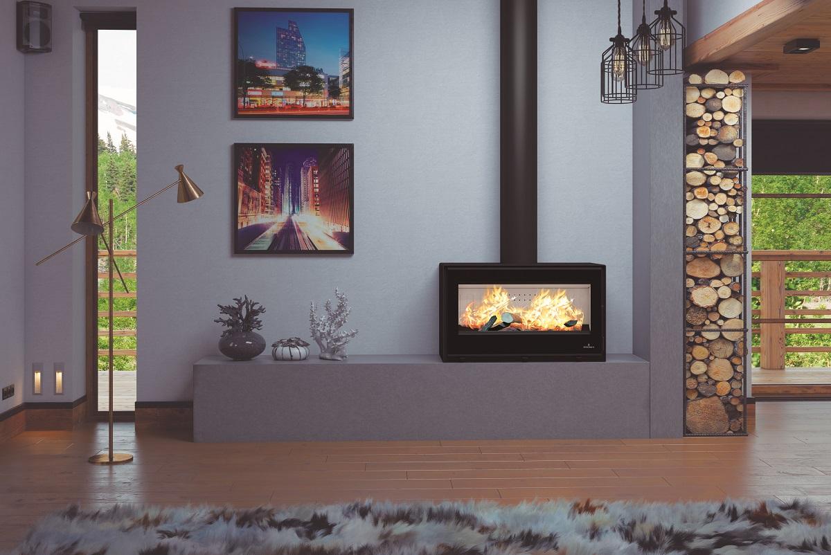 Stufa a legna raccordable sur pieds - BRONPI Cairo 90 Box 13 kW