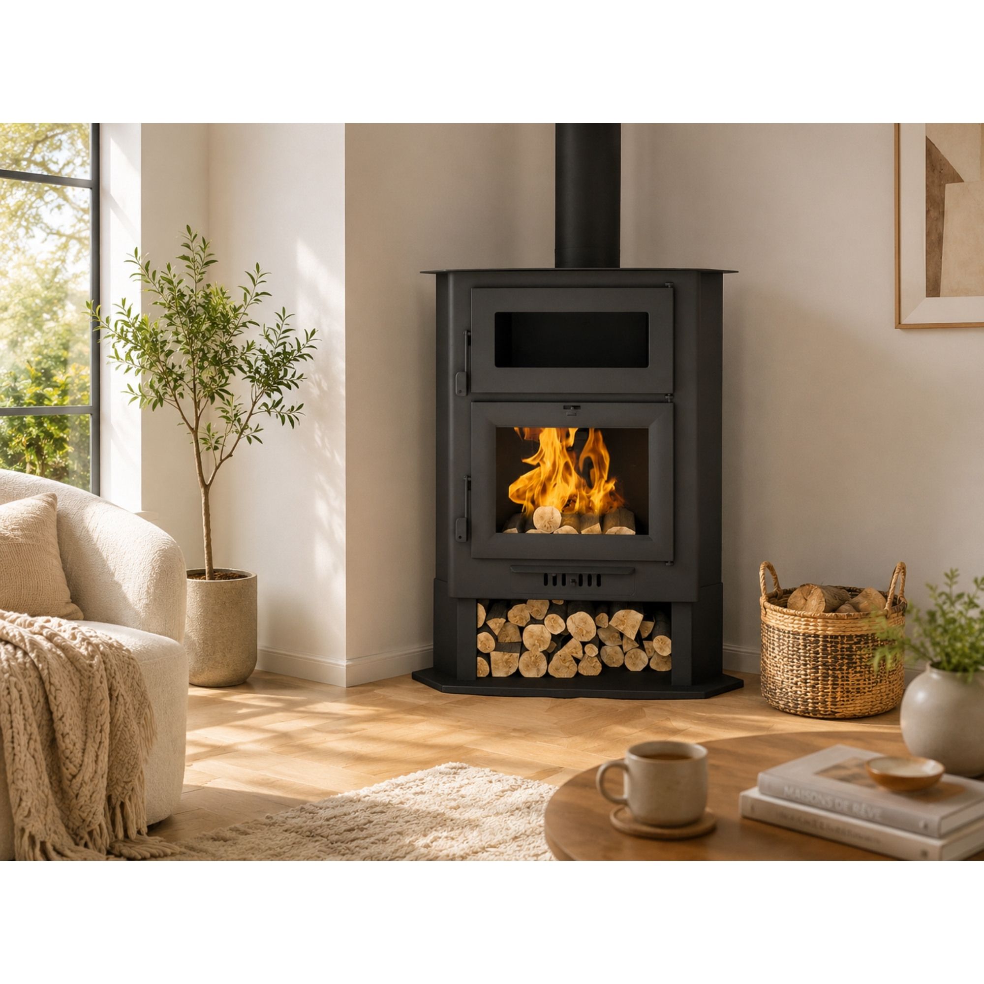 Stufa a legna d'angle avec four - FIREMATIC Memphis 11.2 kW