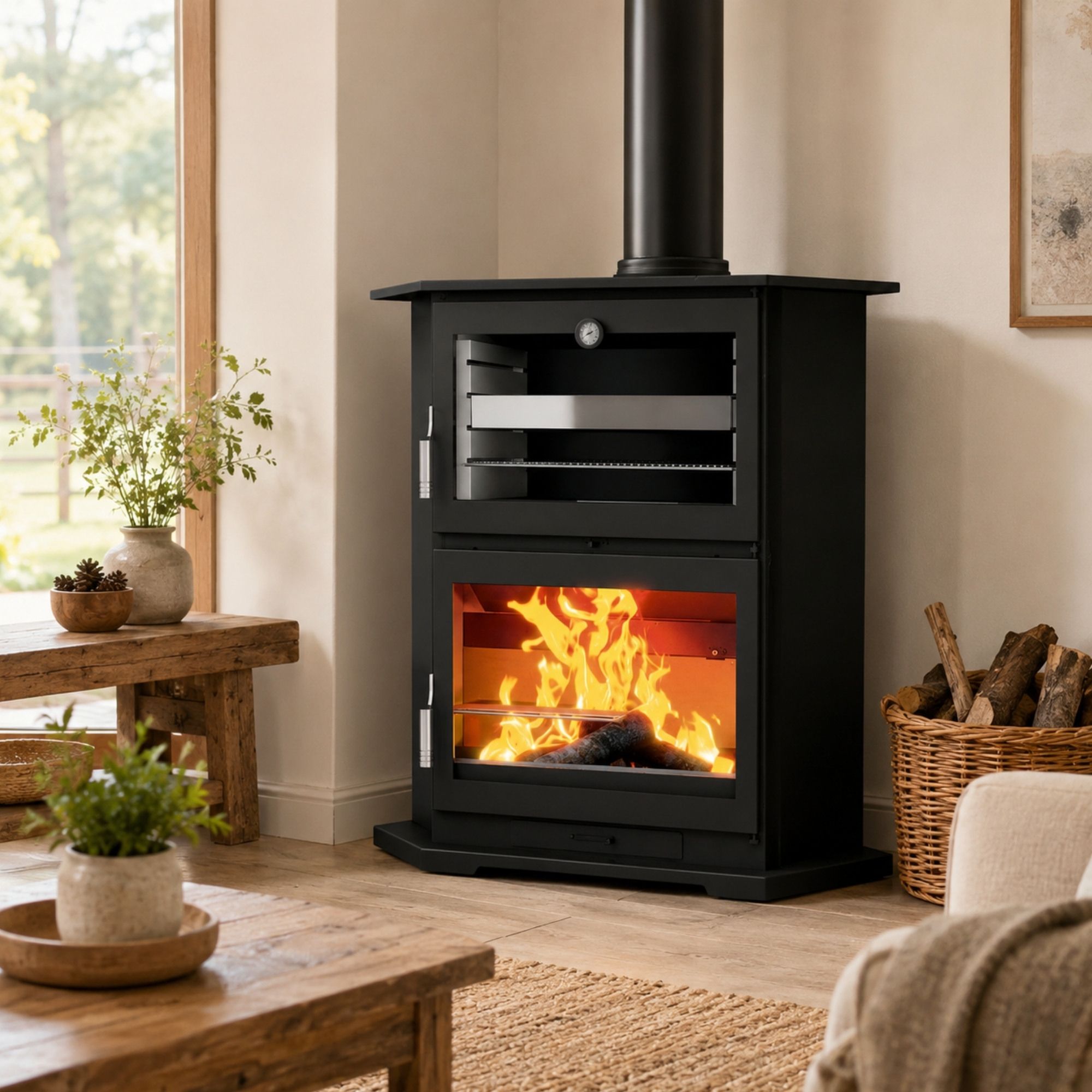 Stufa a legna d'angle avec four - FIREMATIC Tucson 10.9 kW