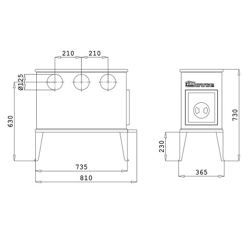 Stufa a legna Dovre 300 CB 9 kW