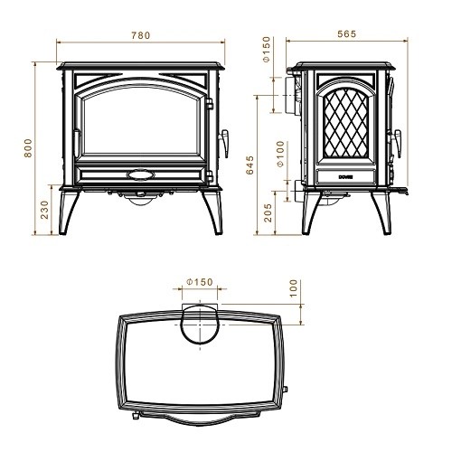 Stufa a legna Dovre 760 WD 12 kW