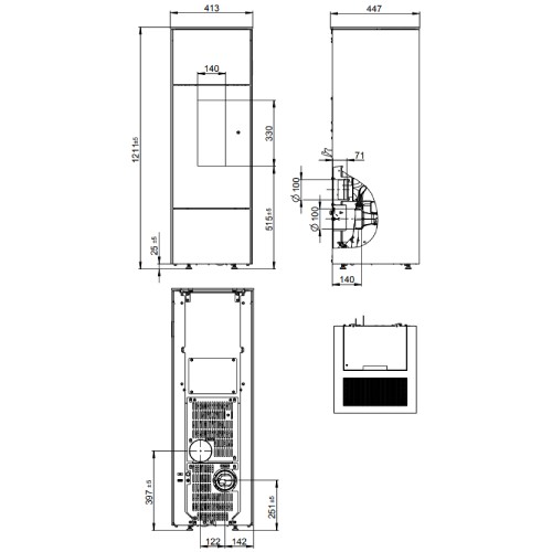 Stufa a pellet Wodtke Shogun air+ 6/8 kW