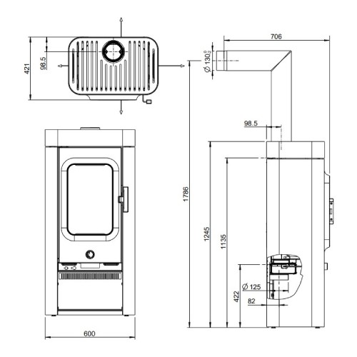 Stufa a legna Austroflamm Sina 6 kW