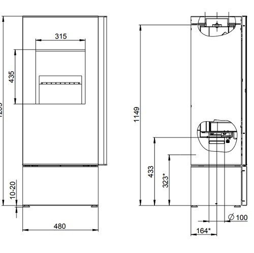 Stufa a legna Wodtke Casa duo 6 kW
