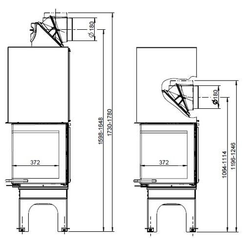 Inserto a legna Leda Kala H 8/9/10/11 kW
