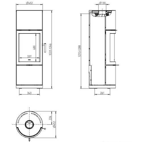 Stufa a legna Leda Greena W 8 kW Hydro pour LEDATRONIC