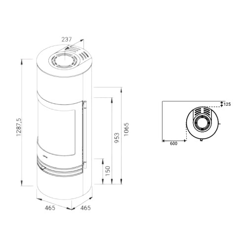 Stufa a legna Lotus Orbis 2 | 5 kW