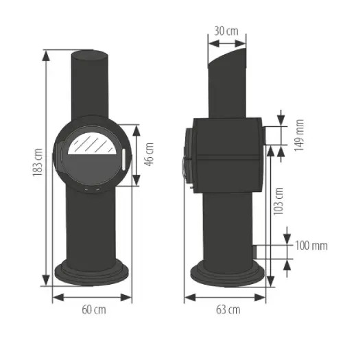 Stufa a legna Kanuk Tower 8 kW