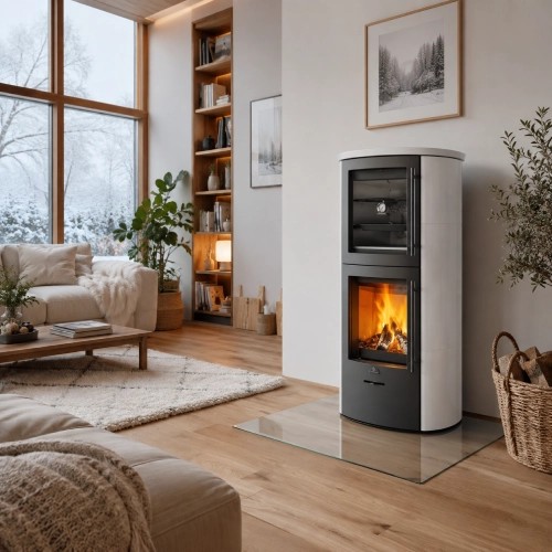 Stufa a legna Max Blank Rio BF Keramik 6,5 kW Compartiment de cuisson