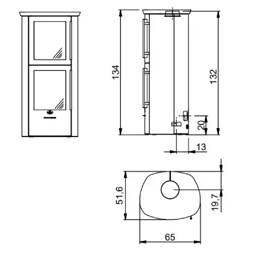 Stufa a legna Max Blank Rio BF Keramik 6,5 kW Compartiment de cuisson