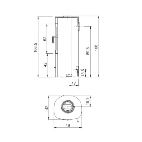 Inserto a legna Max Blank Turin S acier 5 kW