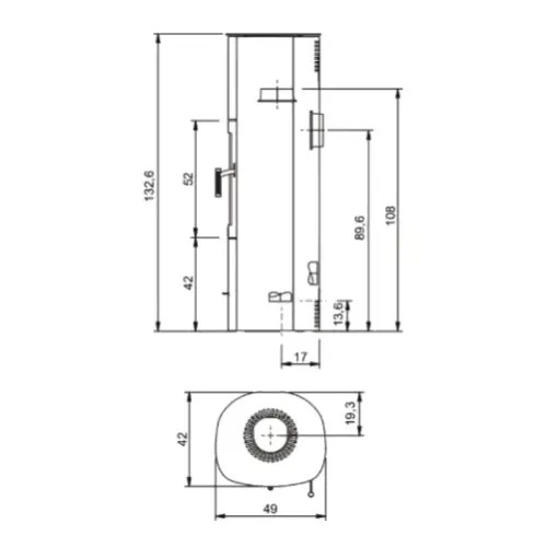 Inserto a legna Max Blank Turin SP Steel 5 kW