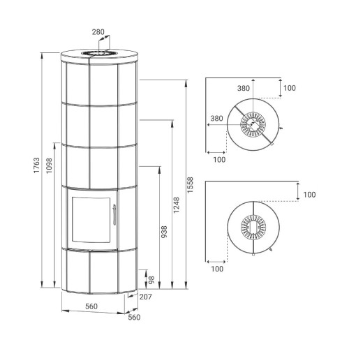 Stufa a legna Lotus M3 ecoLine 5,5 kW accumulateur
