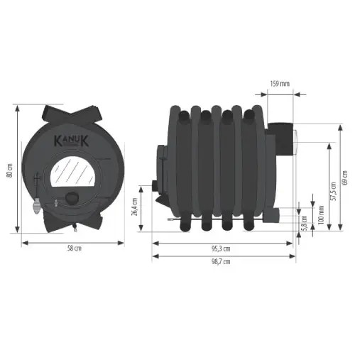 Stufa a legna Kanuk Original 15,4 kW