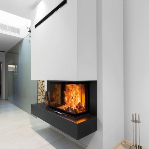 Inserto a legna Austroflamm 64x33x51 S3 2.0 | 10 kW, porte coulissante