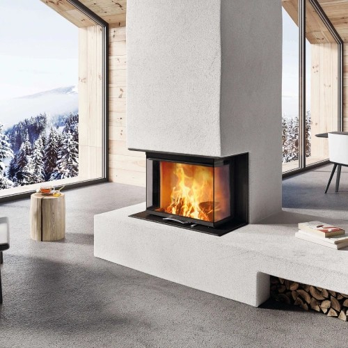 Inserto a legna Austroflamm 64x33x51 S3 2.0 | 10 kW, porte coulissante