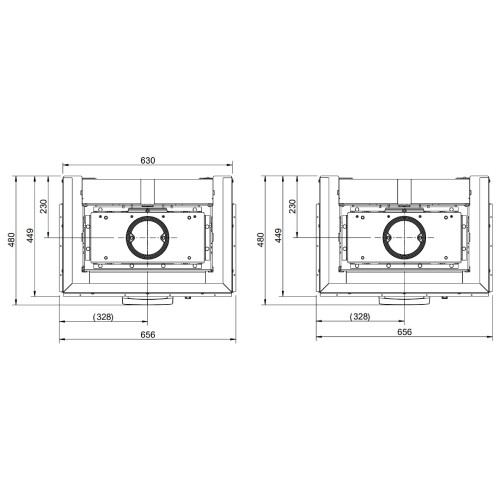 Inserto a legna Austroflamm 64x33x51 S3 2.0 | 10 kW, porte coulissante