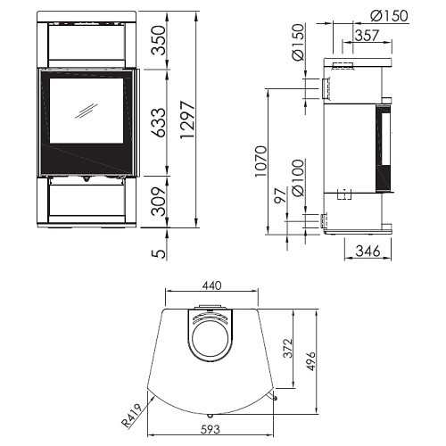 Stufa a legna Spartherm Moro 5 kW
