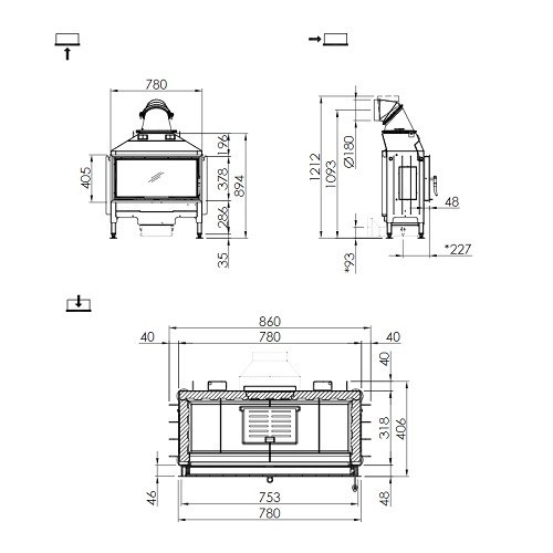 Inserto a legna Spartherm Varia AS 7 kW porte pivotante