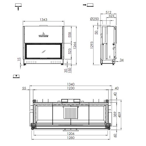 Inserto a legna Spartherm Varia B-120h 15 kW porte coulissante