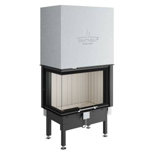 Inserto a legna Spartherm Varia 2L-68h 9,6 kW cheminée d'angle, porte coulissante